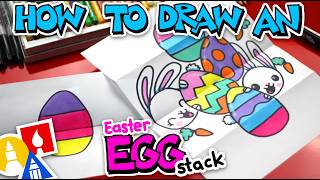 How To Draw An Easter Egg Stack Folding Surprise [upl. by Yerocal]