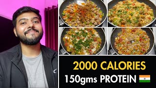 Easy 2000 calorie diet with 150gms protein  3 meals  Pure veg [upl. by Rew]