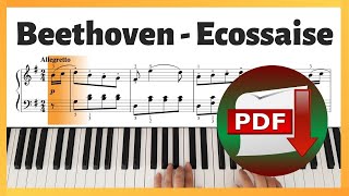 Beethoven  Ecossaise in G major WoO 23  Piano Sheet Music  Piano Tutorial [upl. by Meyer]