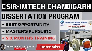 CSIRIMTECH Chandigarh  Dissertation Program 2025  Research Training [upl. by Esiuqram]