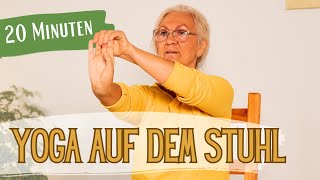 20 Minuten Yoga auf dem Stuhl für Menschen Ü60 Anfängerinnen und Büropausen mit Adishakti [upl. by Harpp]