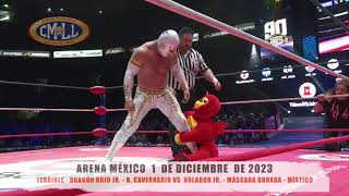 CMLL  LOS BÁRBAROS VS VOLADOR JR  MÁSCARA DORADA  MÍSTICO ARENA MÉXICO 011223 [upl. by Noissap]