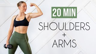 20 MIN DUMBBELL SHOULDERS amp ARMS At Home or Gym [upl. by Hoseia201]