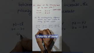 Which bond is most polar polarity 11thchemistry neet2024 iitjee2025 [upl. by Ahasuerus]