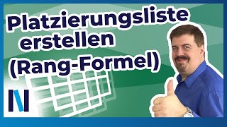 Excel 2019 So erstellst Du eine Platzierungsliste mit der RangFormel [upl. by Ertnom]