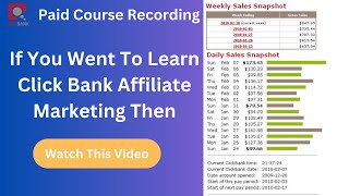 Complete ClickBank Tutorial Full Course  How to Start Affiliate Marketing Paid Course Recording [upl. by Ahsilra373]