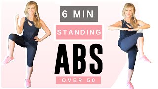 6 Minute Standing Abs Indoor Workout Over 50  Low Impact [upl. by Koser]