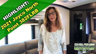 Zoomers RV  Beth Highlights Favorite Features in the NEW 2021 Jayco North Point 382FLRB [upl. by Zuliram]