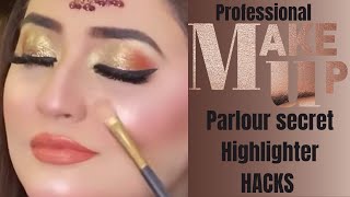 Highlighter HACKS l Parlour Secret Tips and Tricks 🔥 Glowing Makeup HACKSbeauty makeup [upl. by Lubin]