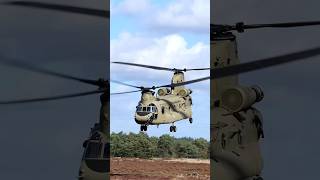 Take off chinook with the new engine guards flight aircraft military militaryvehicle helio [upl. by Ahsiner]