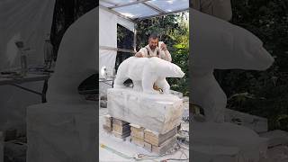 3 Months Into My 3000LB Block of Marble  Polar Bear Carving [upl. by Bartley]