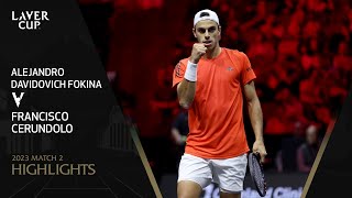 Alejandro Davidovich Fokina v Francisco Cerundolo Highlights  Laver Cup 2023 Match 2 [upl. by Iror]