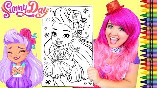 Coloring Sunny Day Blair GIANT Coloring Page Crayola Crayons  KiMMi THE CLOWN [upl. by Nevin628]