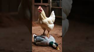 Farm Animals Fight  Duck Chicken Pig Cow shorts farm [upl. by Nomde]