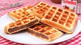 Gofres Rellenos de Nutella  Waffles [upl. by Machutte]