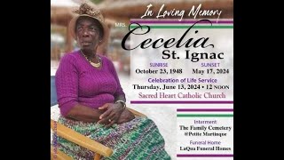 Celebration Of Life For CECELIA ST IGNAC Of Petite Martinique [upl. by Assirehs407]