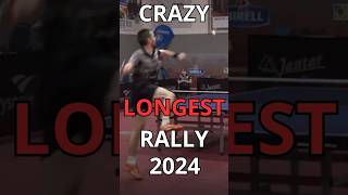 The CRAZIEST and LONGEST Table Tennis rally of 2024  🤯🏓 [upl. by Behlau]