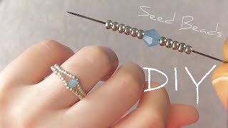 Easy Beaded Ring Tutorial How to Make Simple Beaded Ring [upl. by Dublin165]