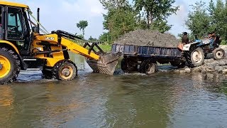 Trapped Loaded Tractor and Dump TruckRESCUERJCB Backhoe [upl. by Lorain]