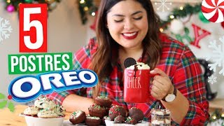 5 Postres Navideños FÁCILES de Oreo  RebeO [upl. by Ky]