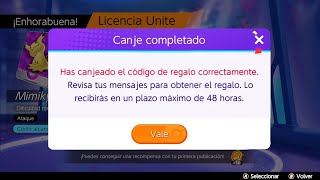 🎁 COMO CANJEAR CODIGOS de REGALOS GRATIS en POKEMON UNITE 🎁 [upl. by Kendyl555]