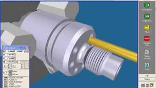 CNC turning programming and simulation with C Axis [upl. by Kcirnek235]