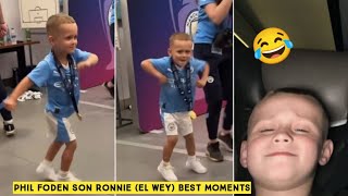 😂 Phil Foden Son Ronnie El Wey Best Moments During Champions League Celebrations [upl. by Anon]