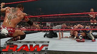 Batista amp Shawn Michaels vs Triple H amp Kurt Angle RAW Jun 202005 [upl. by Ten546]