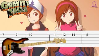 Gravity Falls  Opening Theme Easy Bass Tabs Tutorial [upl. by Lussier]