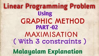 LPP using Graphic method PART 02  Maximisation With 3 Constraints Malayalam Explanation [upl. by Rehptosirhc495]