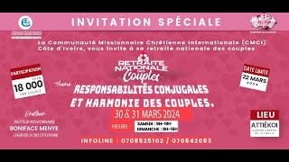 INVITATION SPECIALE A LA RETRAITE NATIONALE DES COUPLES  2024 [upl. by Hembree]