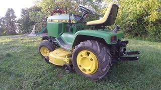 1985 John Deere 318 Starting and Mowing [upl. by Lari]