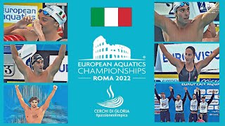 ROMA 2022 Tutte le 35 medaglie italiane 13 ORI degli Europei da record per il nuoto azzurro 🥇🥈🥉 [upl. by Leinahtam156]