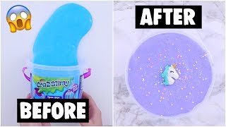 EXTREME STORE BOUGHT SLIME MAKEOVER CHALLENGE fixing 5 cheap slime [upl. by Yelsel77]