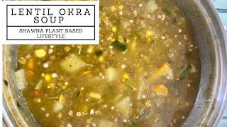 Lentil Okra Soup  How to make Jamaican Lentil Okra Soup Caribbean Recipes Soup Lovers [upl. by Atinid]