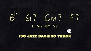 【1625 in B♭】130 BPM Jazz Backing TrackB♭ G7 Cm7 F7 Please enjoy your JAM [upl. by Aecila440]