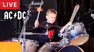 ACDC  Thunderstruck 5 year old Drummer LIVE [upl. by Kee593]