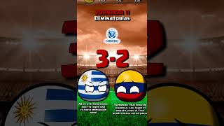 URUGUAY vs COLOMBIA JORNADA 11 Eliminatorias CONMEBOL countryballs [upl. by Agler]