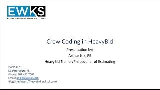 Crew Coding in HeavyBid [upl. by Bowes856]