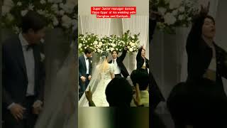 Super Junior manager dances Oppa Oppa at his wedding with Donghae and Eunhyuk [upl. by Lindi]