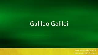 How to pronounce the words quotGalileo Galileiquot [upl. by Garlanda402]