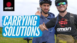 Different Ways To Carry Gear On Your Bike  Mountain Bike Carrying Solutions [upl. by Xerxes]