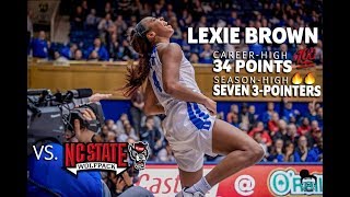 Lexie Brown CAREERHIGH 34PTS Highlights vs NC State  10718 [upl. by Sucramd]