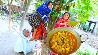 গাছের টাটকা এঁচোড় দিয়ে কুচো চিংড়ি সঙ্গে গরমে এক স্বাস্থকর রান্না  Echor Chingri recipe  villfood [upl. by Aihsekal]