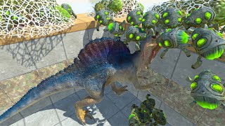 100 Space Bugs Xenoverm Vs Carnivore Dinosaurs  Animal Revolt Battle Simulator [upl. by Arretahs]