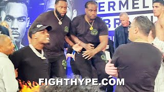 2ND ANGLE JERMALL CHARLO NEAR BRAWL WITH CASTANO MANAGER RESTRAINED BEFORE ALL HELL BREAKS LOOSE [upl. by Nowed]