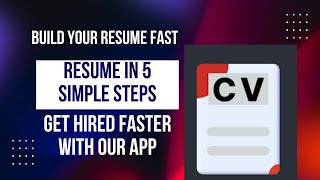 Quick amp Easy Resume Builder Tutorial for beginner [upl. by Edveh]