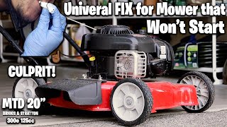 Mtd 20 inch lawn mower carburetor repair briggs and stratton 300e carb cleaning Results at the end [upl. by Annaik744]