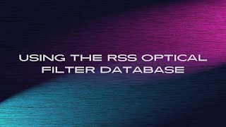 Using the Rapid Spectral Solutions Filter Database [upl. by Paviour]