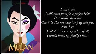 Mulan  reflection lyrics [upl. by Erdnaek]